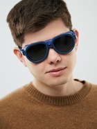 Очки солнцезащитные круглые, uv 400, кожаные шторки, дужка 14.1 см, ширина 12.1 см, линза 5.2×5 см - Фото 6