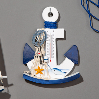 Декор настенный, панно с термометром «Якорь», 21×15 см