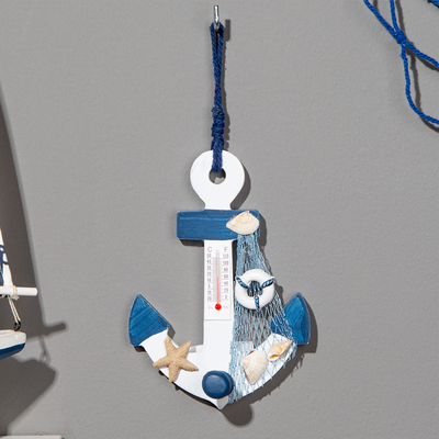 Декор настенный, панно с термометром «Якорь», 15×10 см