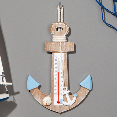 Декор настенный, панно с термометром «Якорь», 23×16 см