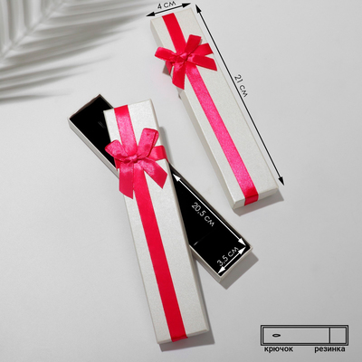 Коробочка подарочная под браслет/цепочку/часы «Малина», 21×4, цвет бело-розовый