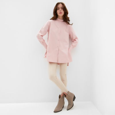 Рубашка женская MINAKU: Casual Collection с разрезами, размер 42, розовая