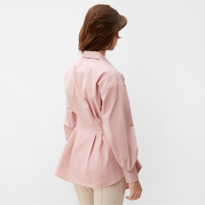 Рубашка женская удлиненная MINAKU: Casual Collection цвет розовый, р-р 48