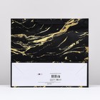 Пакет подарочный "Черный мрамор" 36 х 32 х 12 см - фото 24344750