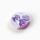 Значок закатной "Фиолетовый котик", диам 25мм - Фото 3