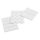 Набор накладок мебельных, полимерных, 28 шт., 2.5×2.5; d=2.5; 3.8×3.8, белый - Фото 1