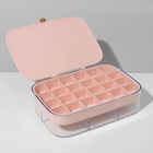 Шкатулка 2 яруса, 30 ячеек, 18×14×5 см, пластик, розовая - Фото 6