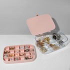 Подставка для украшений «Шкатулка» 2 яруса, 30 ячеек, 17×11×4,6 см, пластик, цвет розовый - Фото 3