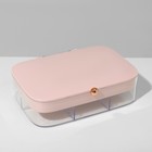 Шкатулка 2 яруса, 30 ячеек, 18×14×5 см, пластик, розовая - Фото 5