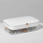 Шкатулка 2 яруса, 30 ячеек, 18×14×5 см, пластик, белая - Фото 3