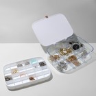 Шкатулка 2 яруса, 30 ячеек, 18×14×5 см, пластик, белая - Фото 2