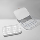 Шкатулка 2 яруса, 30 ячеек, 18×14×5 см, пластик, белая - Фото 4