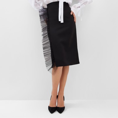 Юбка миди женская MINAKU: PartyDress, чёрная, размер 50