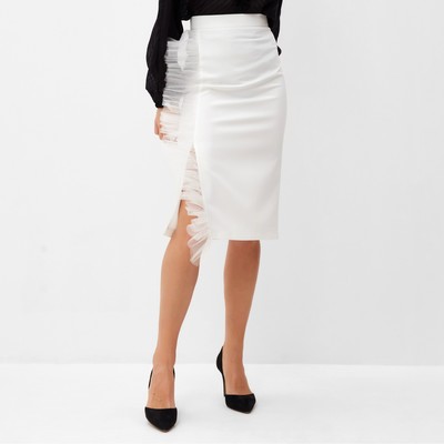 Юбка миди женская MINAKU: PartyDress, молочная, размер 50