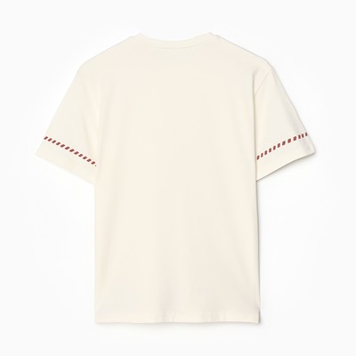 Футболка женская с красным кантом MINAKU Basic line, цвет молочный, размер 46