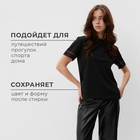 Футболка женская с красным кантом Basic line чёрная, р-р 46 - Фото 12
