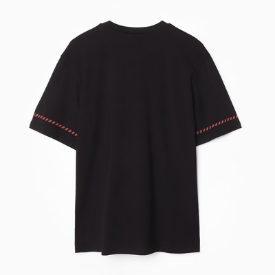 Футболка женская с красным кантом MINAKU Basic line, чёрная, размер 50