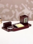 Набор настольный канцелярский 4 в 1, с часами - Фото 1