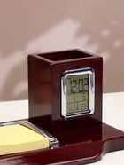 Набор настольный канцелярский 4 в 1, с часами - Фото 4