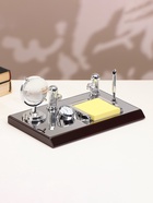 Набор настольный канцелярский, 5 в 1, с часами - Фото 1