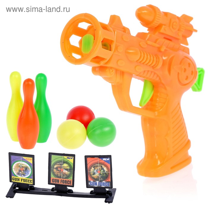 Пистолет «Стрелок», стреляет шариками, с мишенями, цвета МИКС - Фото 1