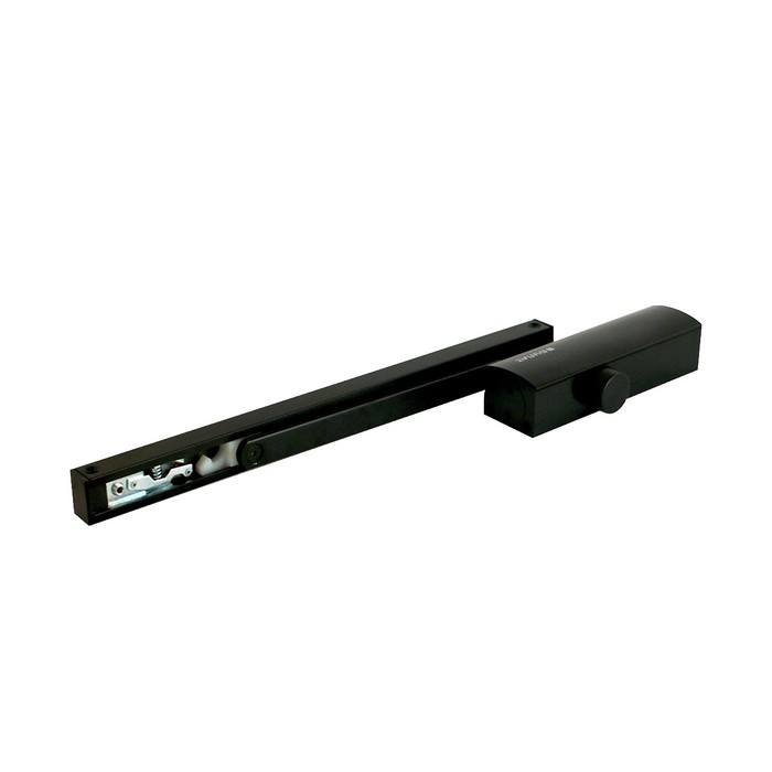 Доводчик дверной БУЛАТ PROFI ДД 802/3 AH-B, скользящая тяга, 40-80 кг, морозостойкий, черный