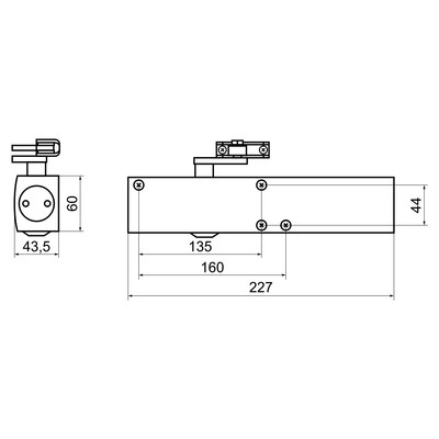 Доводчик дверной БУЛАТ PROFI ДД 802/5 B-S, 25-120 кг, морозостойкий, серебро