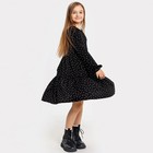 Платье для девочки, цвет чёрный/горошек, рост 104 см - Фото 2