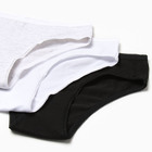 Набор трусов для девочки (3шт), цвет чёрный/серый/белый, рост 134-140 см - фото 23494509