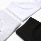 Набор трусов для девочки (3шт), цвет чёрный/серый/белый, рост 128 см - фото 23494514