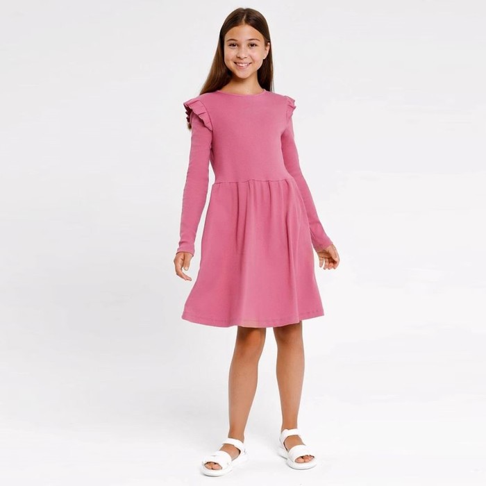 Платье для девочки, цвет пыльная роза, рост 104-110 см