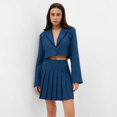 Пиджак женский укороченный MIST Base, размер 48, синий