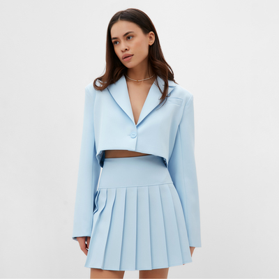 Пиджак женский укороченный MIST Base, размер 44, голубой