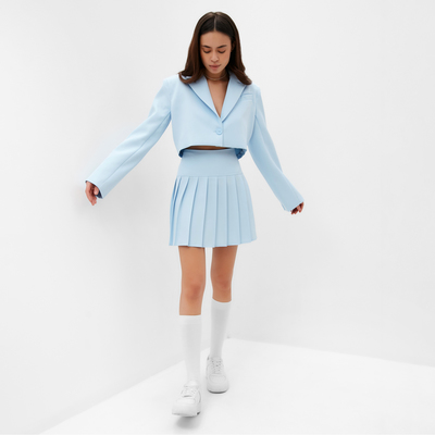 Пиджак женский укороченный MIST Base, размер 48, голубой