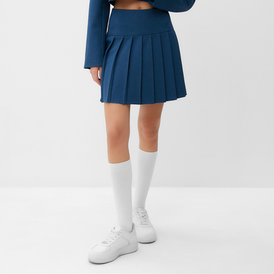 Юбка мини в складку женская MIST Base, размер 46, синяя