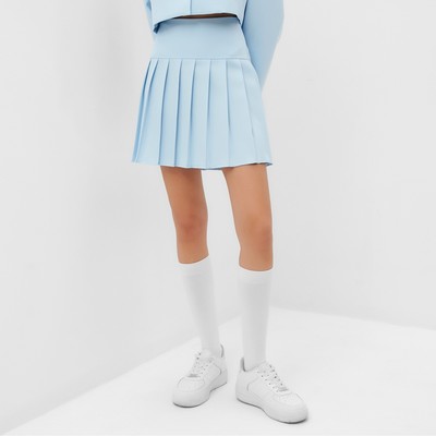 Юбка мини в складку женская MIST Base, размер 42, голубой