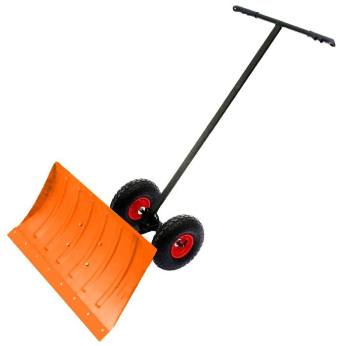 Движок металлический, ковш 36 × 70 см, специальные колёса, оранжевый