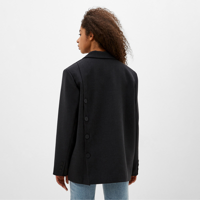Пиджак женский с пуговицами на спине MIST, размер 48-50, чёрный
