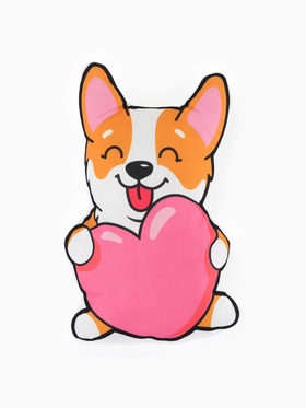 Подушка декоративная «Коржик с сердцем», 31×22 см, велюр