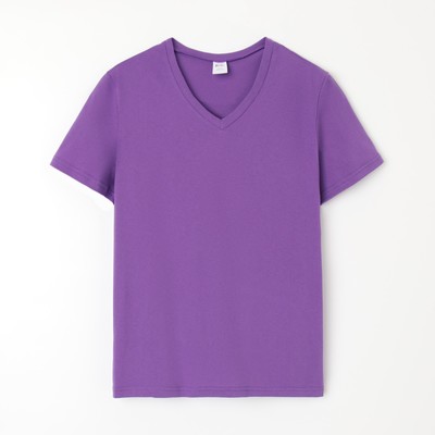 Футболка женская V-образный вырез, цвет фиолетовый, размер 46
