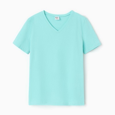 Футболка женская V-образный вырез, цвет мята, размер 52