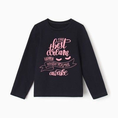 Свитшот для девочки, тёмно-синий, рост 116 см