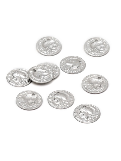 Подвеска «Монета римская» d=10 мм, набор 10 шт. цвет серебро