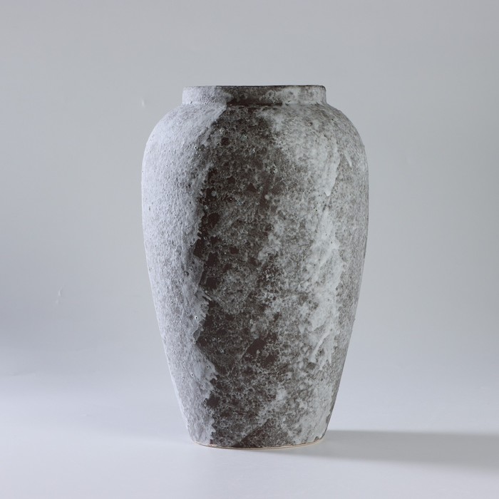 Ваза керамическая «Ретро», 18×28,5 см, горло 10 см, цвет серый - Фото 1