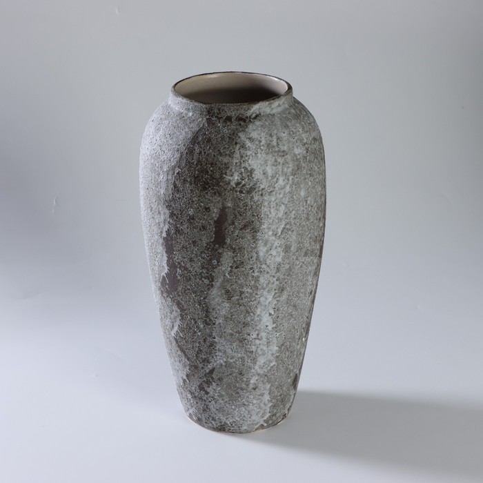 Ваза керамическая «Ретро», 18×33,5 см, горло 10 см, цвет серый - фото 1926950604
