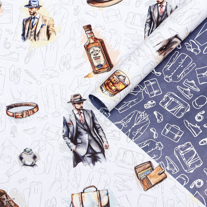 Бумага упаковочная, глянцевая «Мода», двусторонняя, 50×70 см - Фото 1