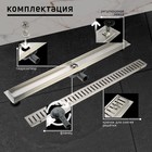 Трап ZEIN engr, c флaнцeм свободного вращ 360°, 7×80 см, d=40/50 мм, нерж сталь, сатин 9603127 - фото 14270617