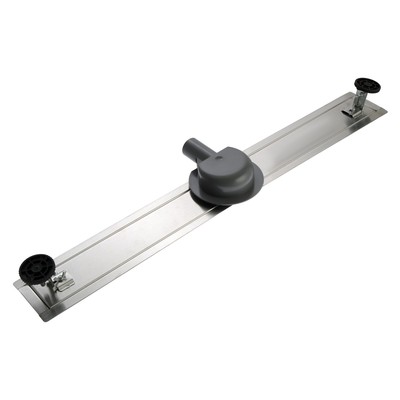 Трап ZEIN engr, c флaнцeм свободного вращ 360°, 7×80 см, d=40/50 мм, нерж сталь, сатин