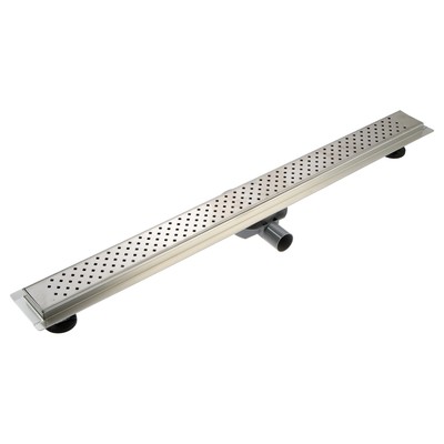 Трап ZEIN, c фланцем свободного вращения 360°, 7×90 см, d=40/50 мм, нерж. сталь, сатин