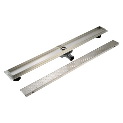 Трап ZEIN, c фланцем свободного вращения 360°, 7×90 см, d=40/50 мм, нерж. сталь, сатин